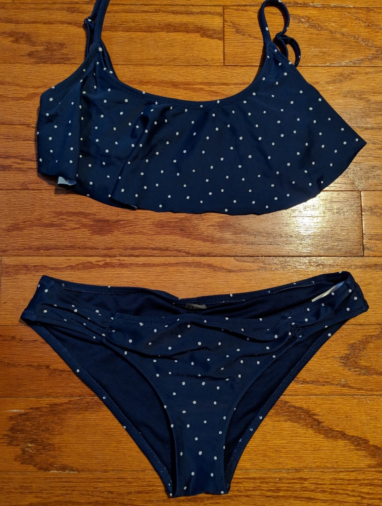 Old Navy blue and white polka dot bikini - small - swim